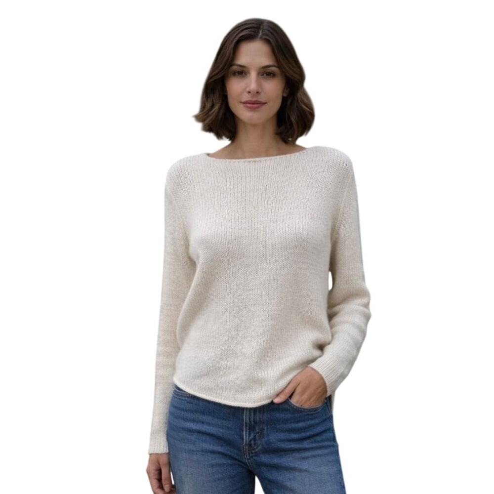Gabriela Hearst Chivall Boat Neck Cashmere Sweater in Ivory XS